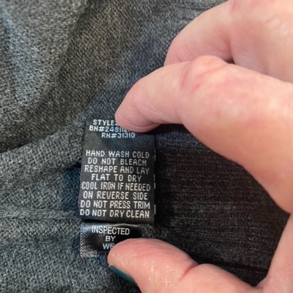 Grey and Pink Sweater Dress with Pearls and Rhinestone Accents - Picture 6 of 16